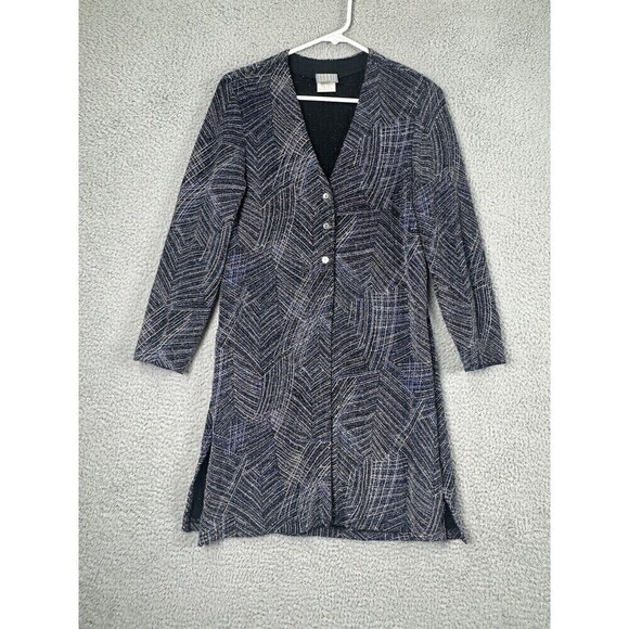 Vintage Rabbit Designs Dress Cardigan Set Womens 12M Blue Metallic Stretch USA - Picture 2 of 16